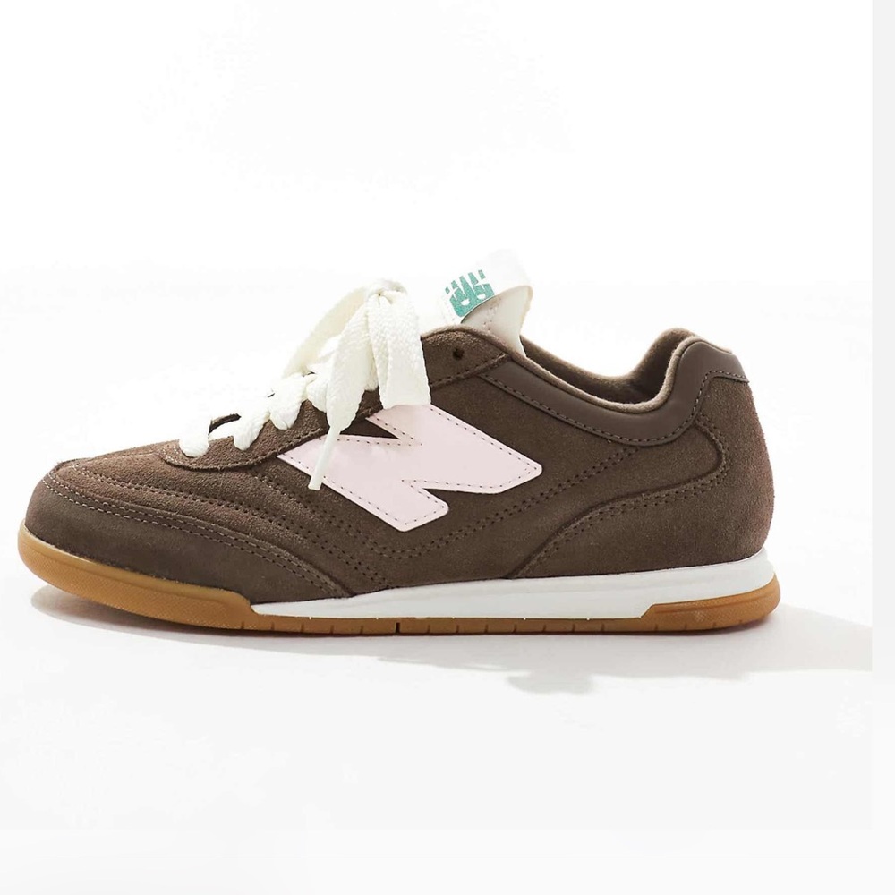 New Balance RC42 Brown Sneakers with Pink and White Accents